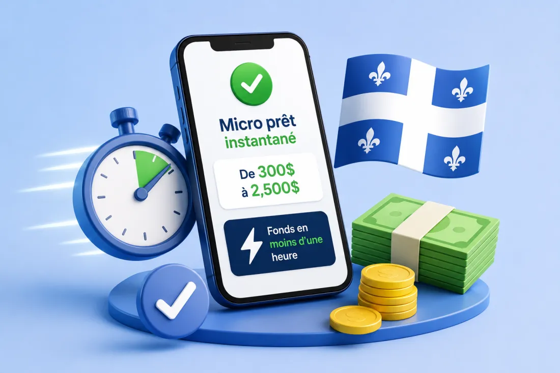 Micro prêt instantané - fonds en moins d'une heure